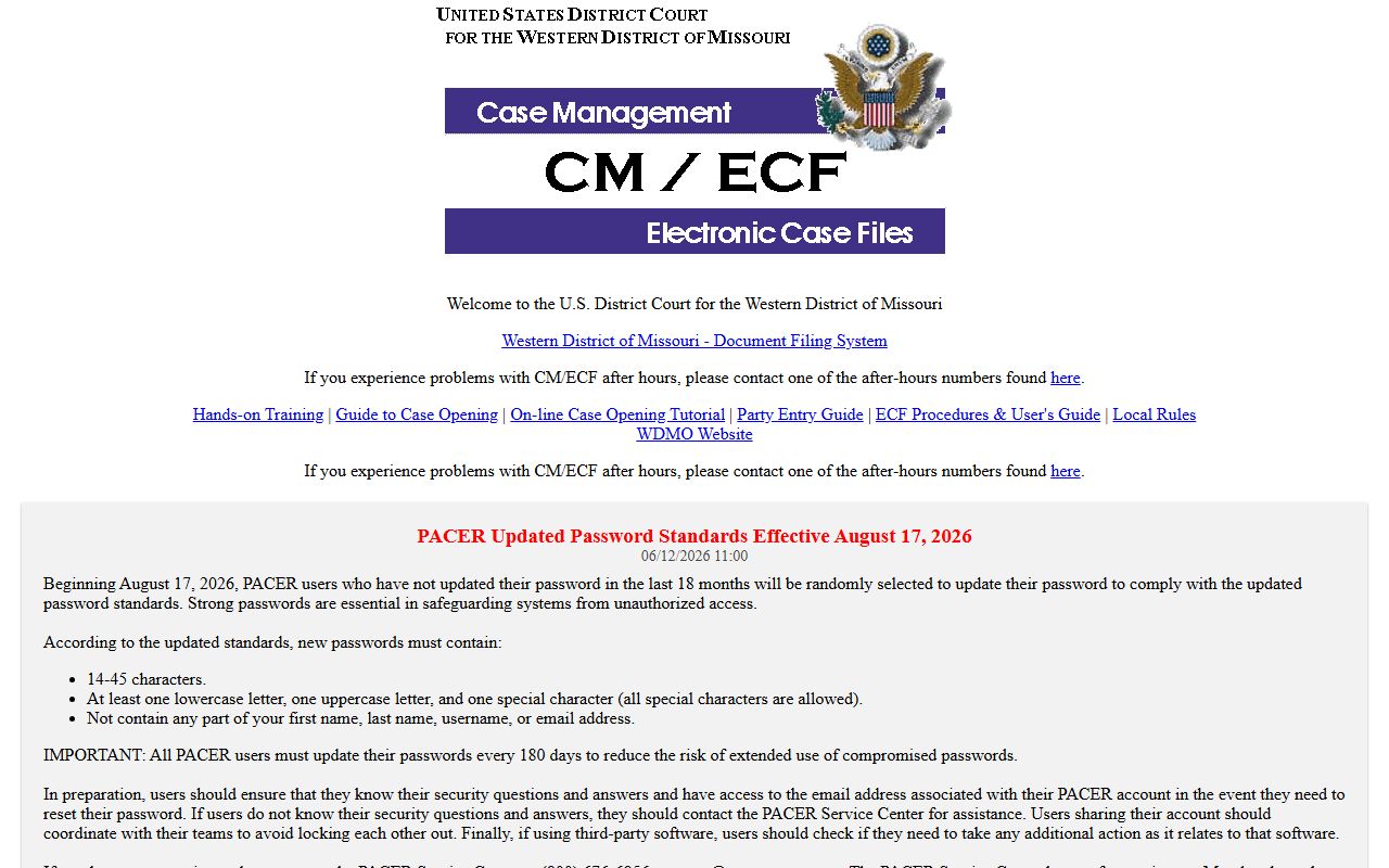 Benton County Circuit Court records compared with Western District CM ECF federal filing