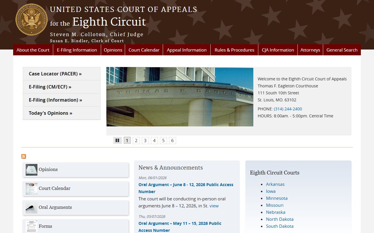 Benton County Circuit Court records compared with Eighth Circuit federal appeals